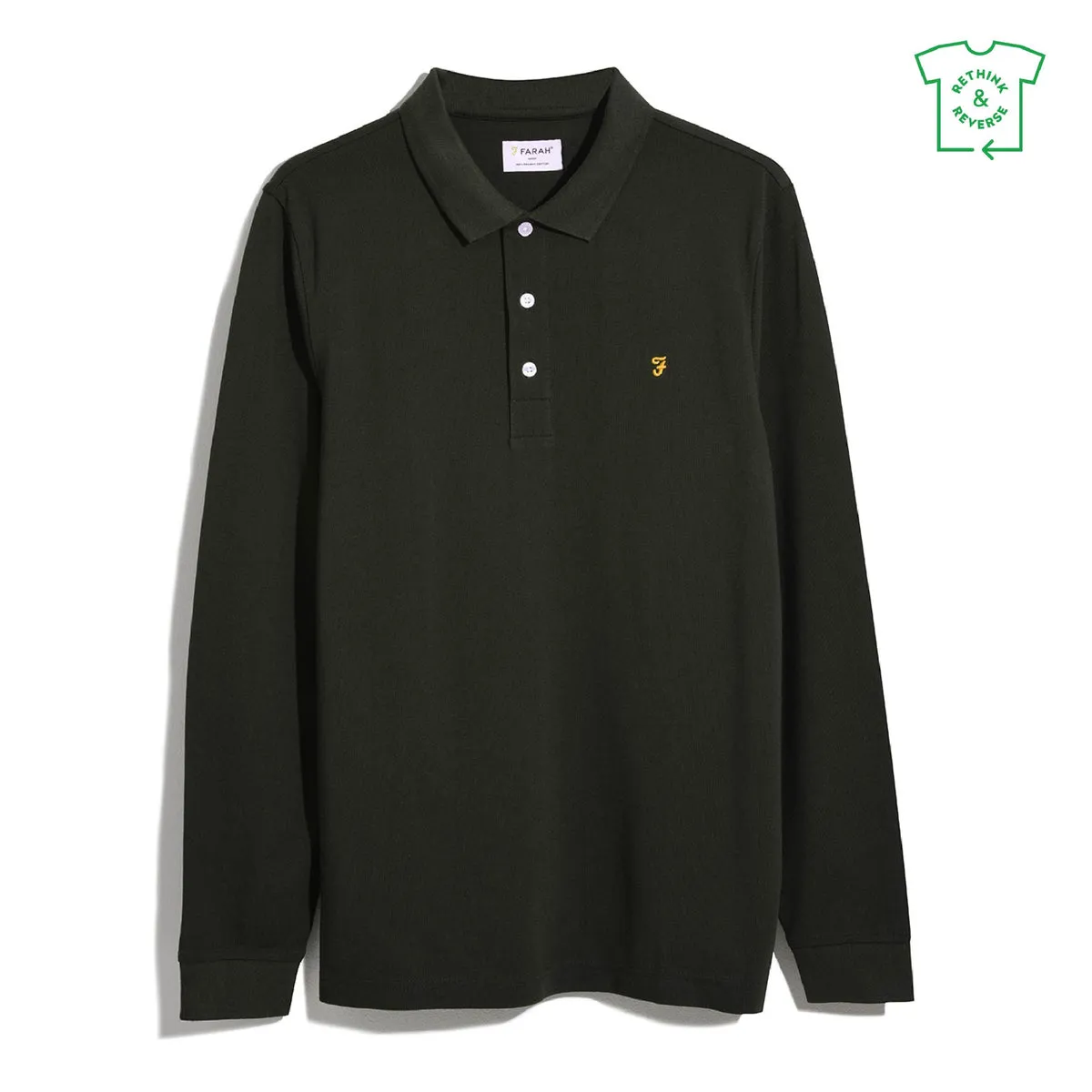 Farah Blanes Long Sleeve Polo Evergreen