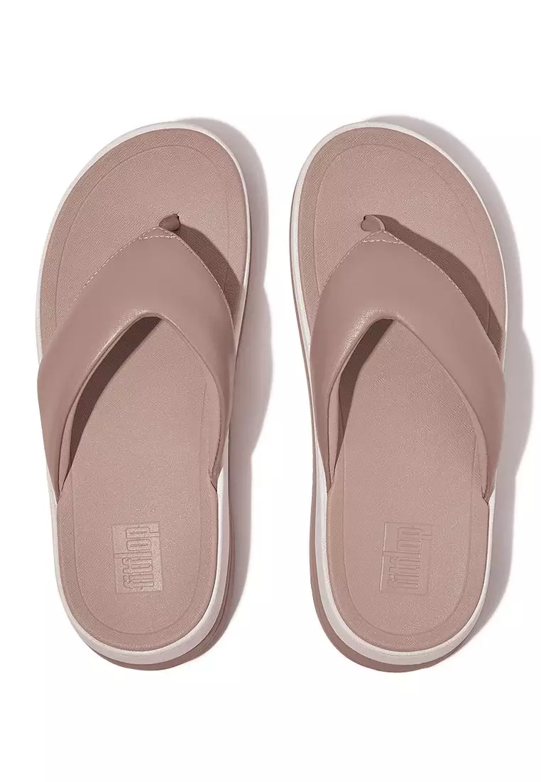 FitFlop FitFlop SURFF Women's Leather Toe-Post Sandals - Beige (GJ8-137)