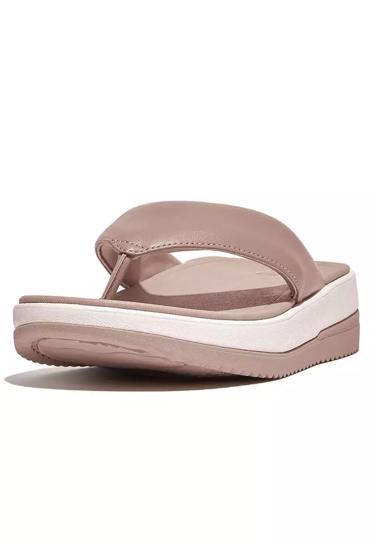 FitFlop FitFlop SURFF Women's Leather Toe-Post Sandals - Beige (GJ8-137)