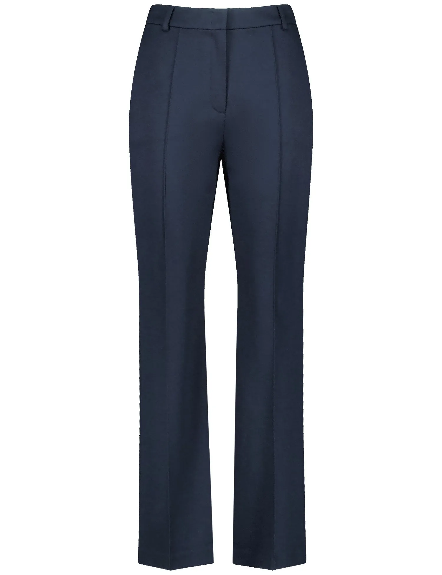 Flared cloth trousers with vertical pintucks