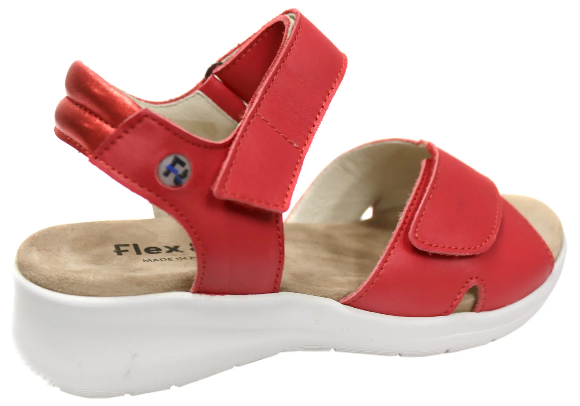 Flex & Go Britney Womens Comfortable Leather Sandals Made In Portugal