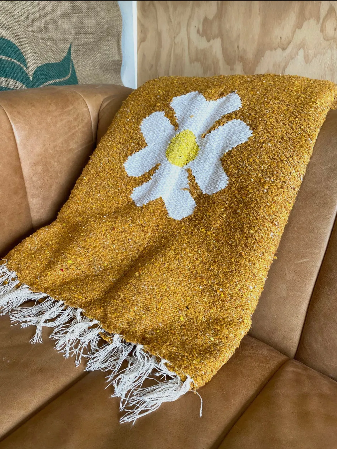 Flora Gold Heavyweight Mexican Blanket