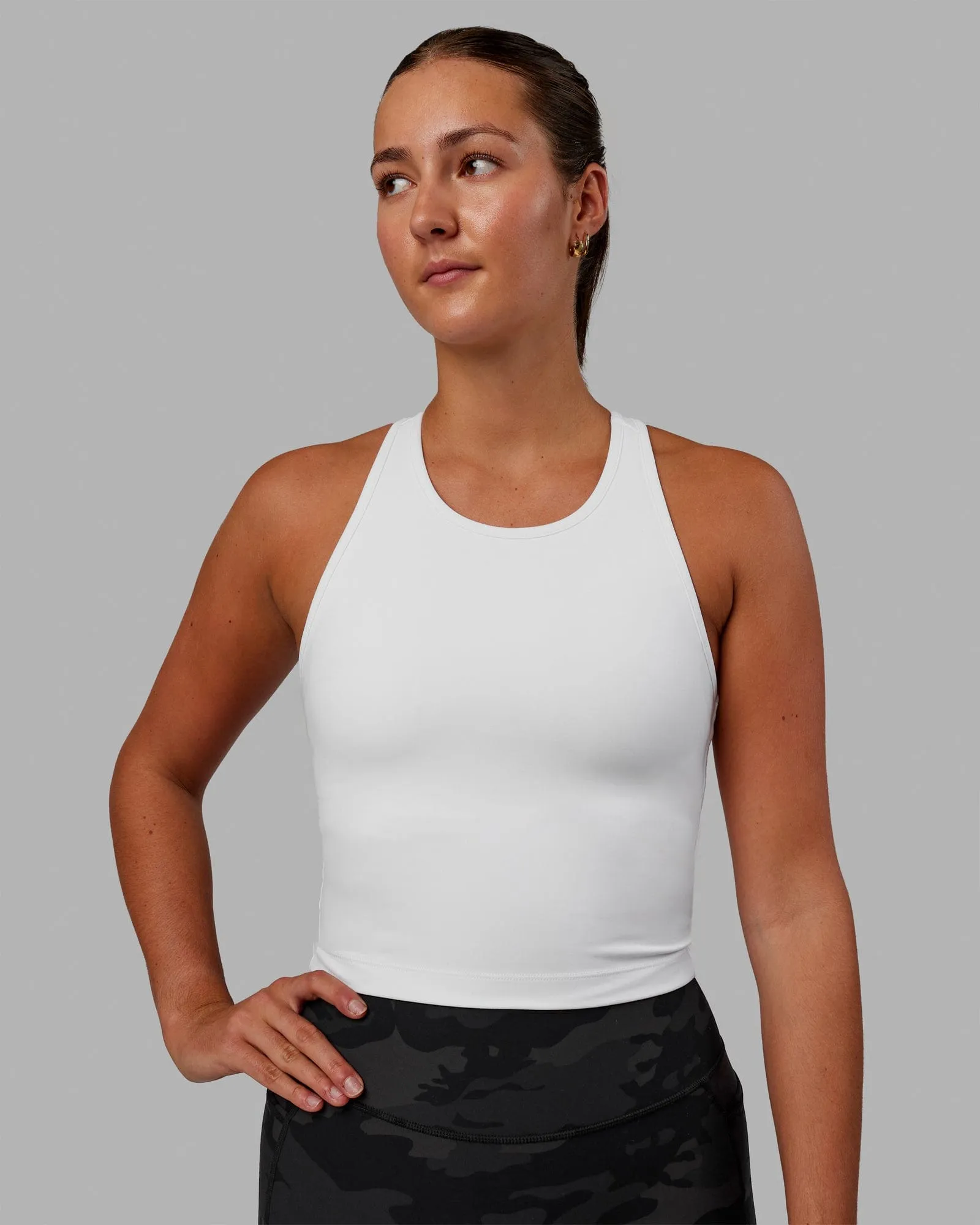 Flow Shelf Bra Performance Tank - White