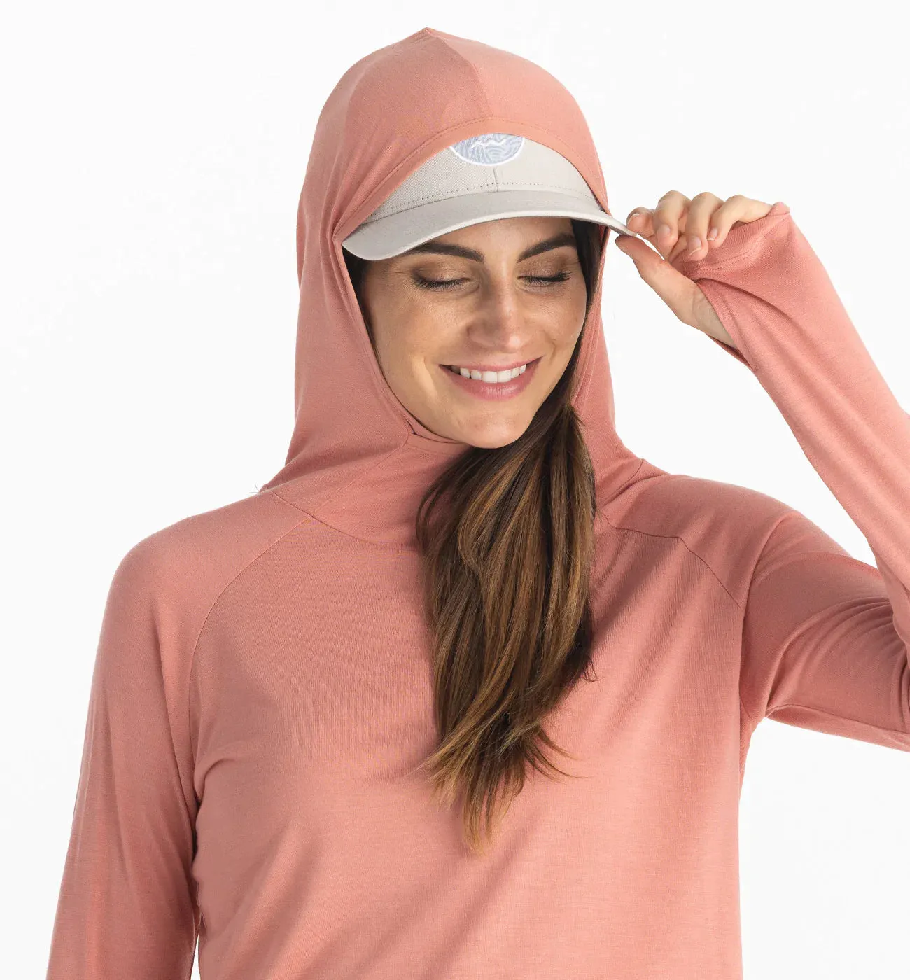 Free Fly Women's Bamboo Lightweight Hoodie II in Bright Clay