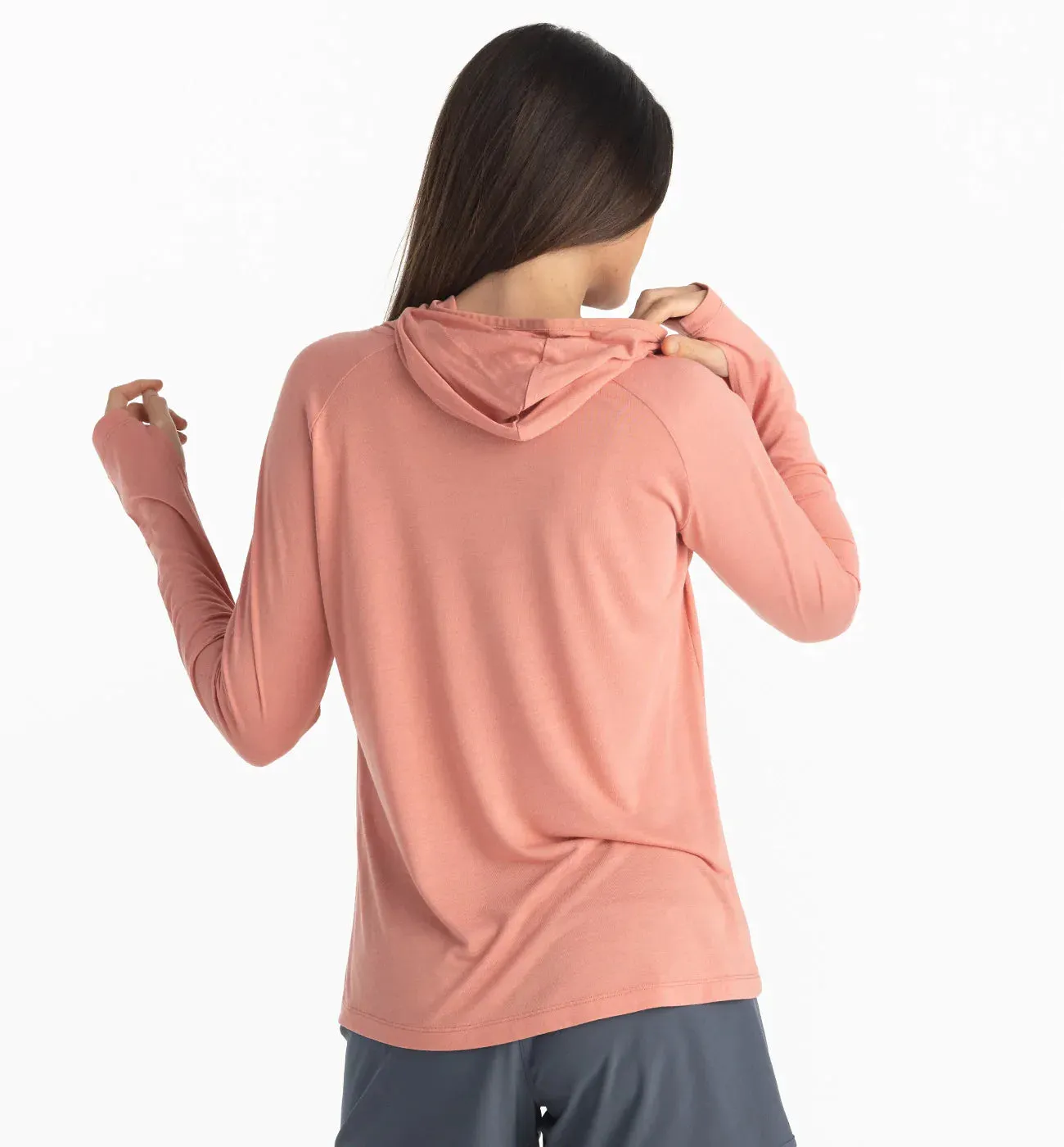 Free Fly Women's Bamboo Lightweight Hoodie II in Bright Clay