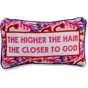 Furbish Studio Higher The Hair Needlepoint Pillow