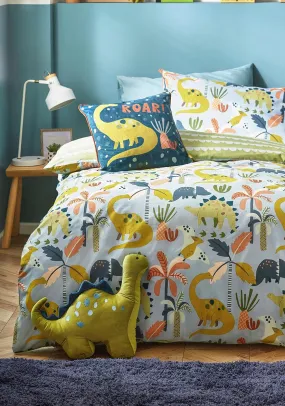 Furn Little Dinos Polycotton Duvet Cover Set, Green