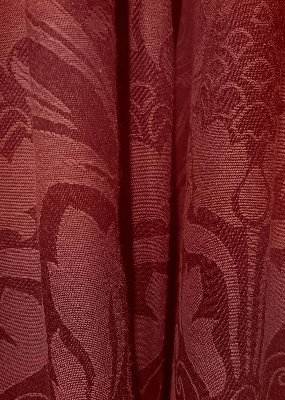 Fusion Eastbourne Jacquard Burgundy Pencil Pleat Curtains