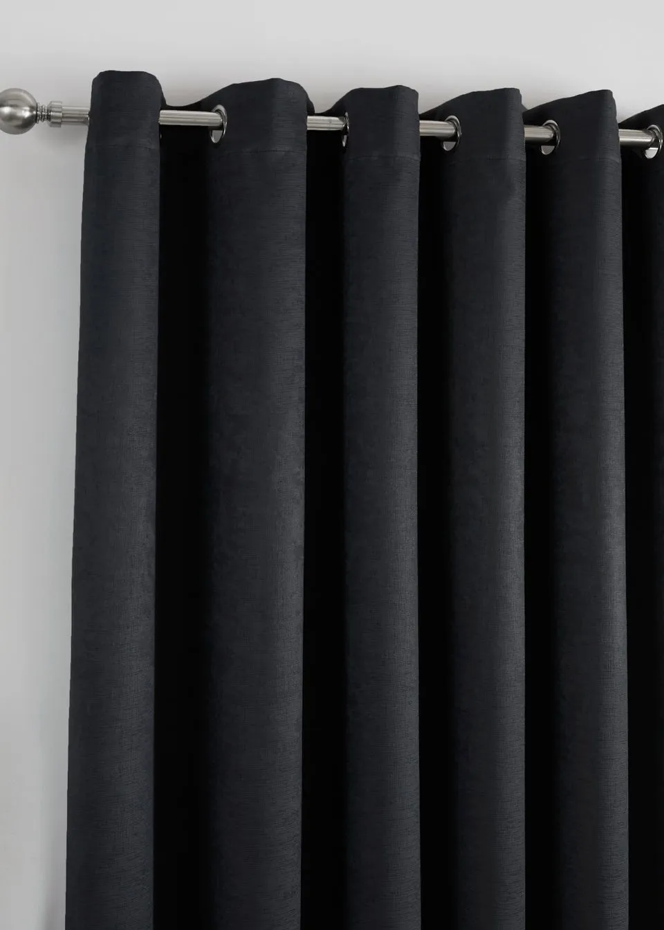 Fusion Strata Dimout Black Eyelet Curtains