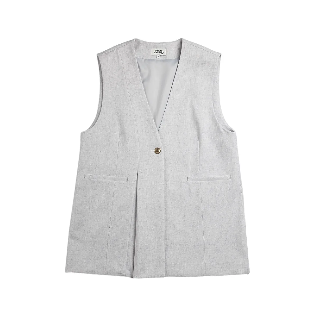 Future Classics   Oversized Asymmetric Vest Flint Grey Heather