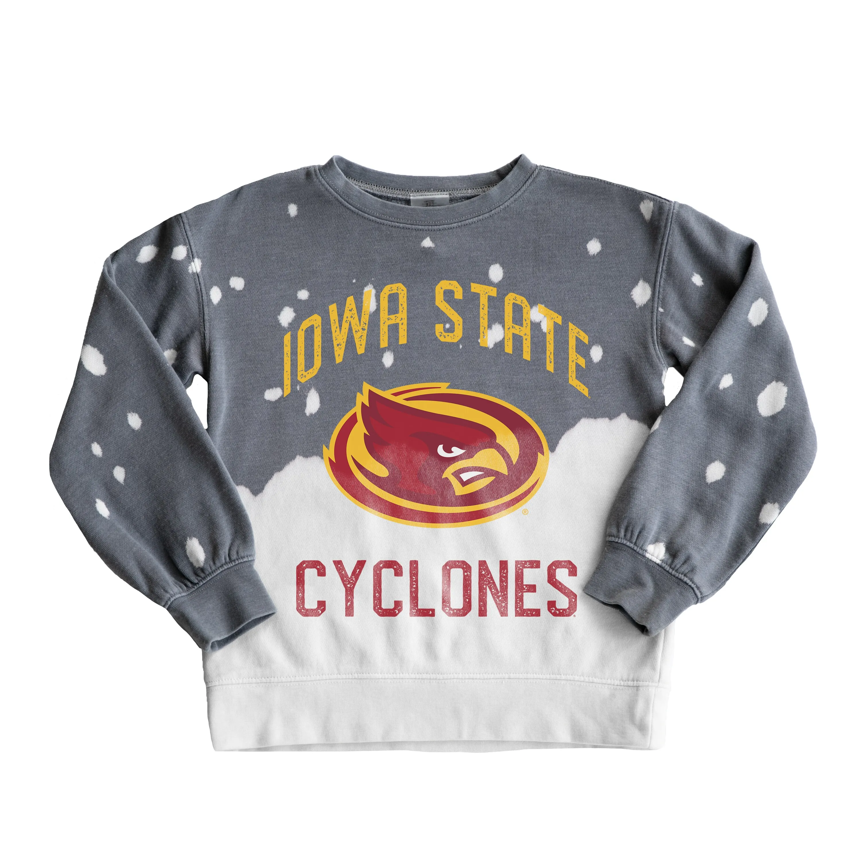 Gameday Couture Iowa State Cyclones Girls Youth Gray Faded Pullover Sweatshirt