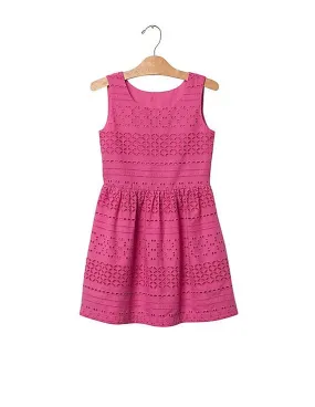 GAP Girls Pink Eyelet Tank Dress