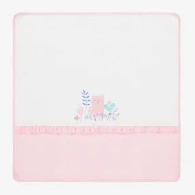 Girls White & Pink Cotton Blanket (80cm)