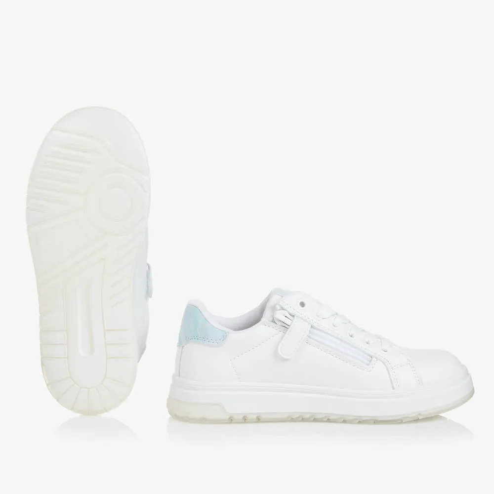 Girls White Lace Up Trainers