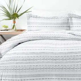 Gray Geometric 2-Pc. Twin Duvet Cover Set