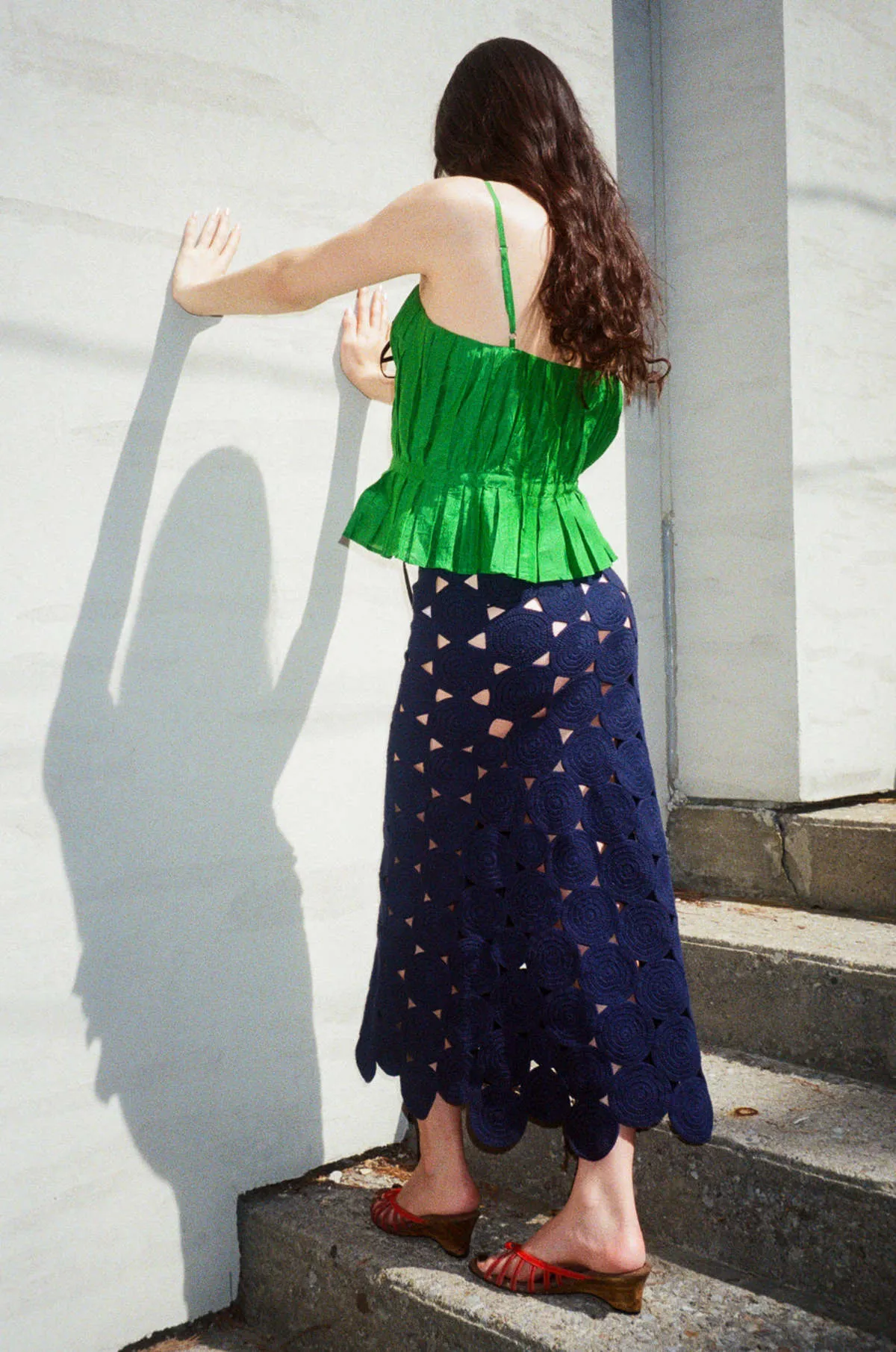 Hand Crochet Circle Skirt - Navy