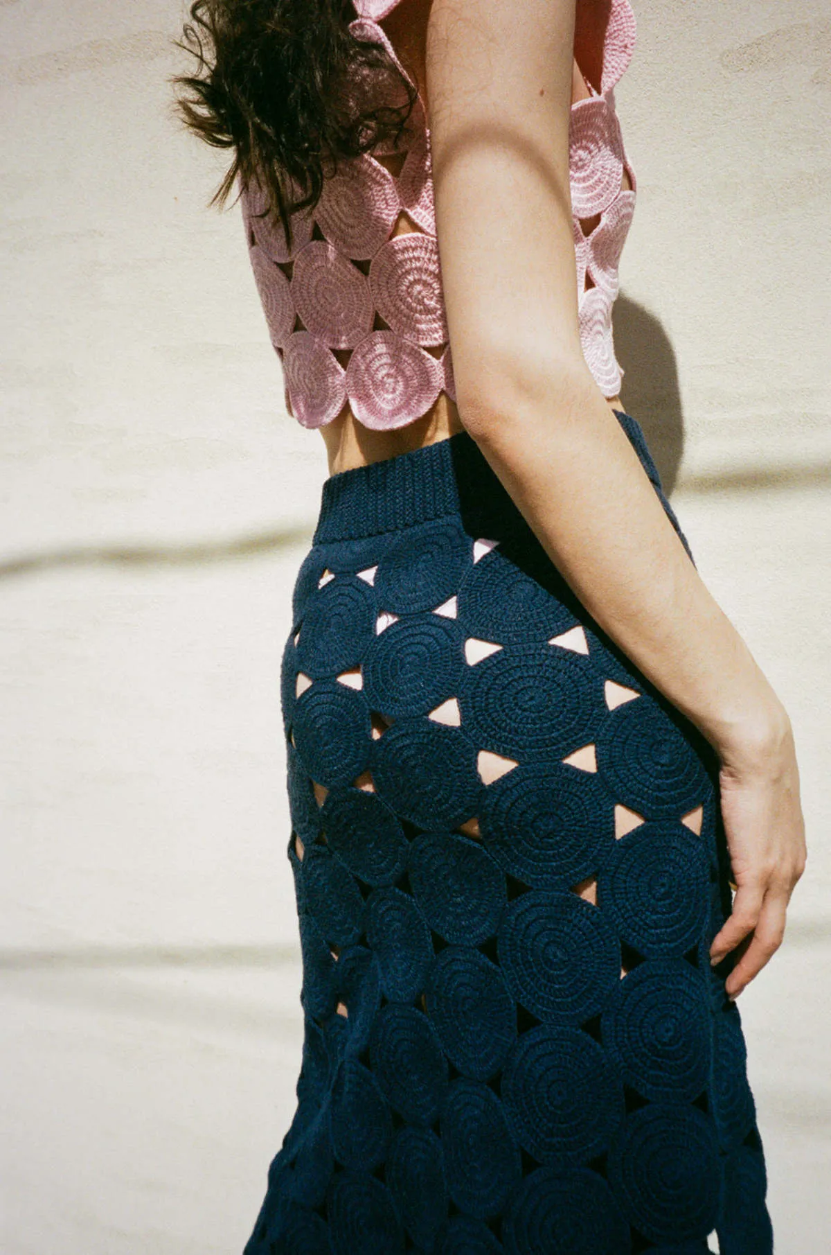 Hand Crochet Circle Skirt - Navy