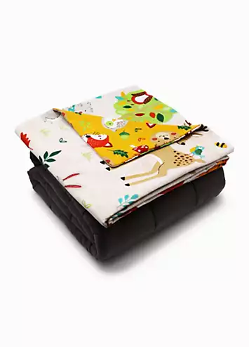 Happy Linen Co. Woodland Friends 3.3kg Weighted Blanket | Kaleidoscope