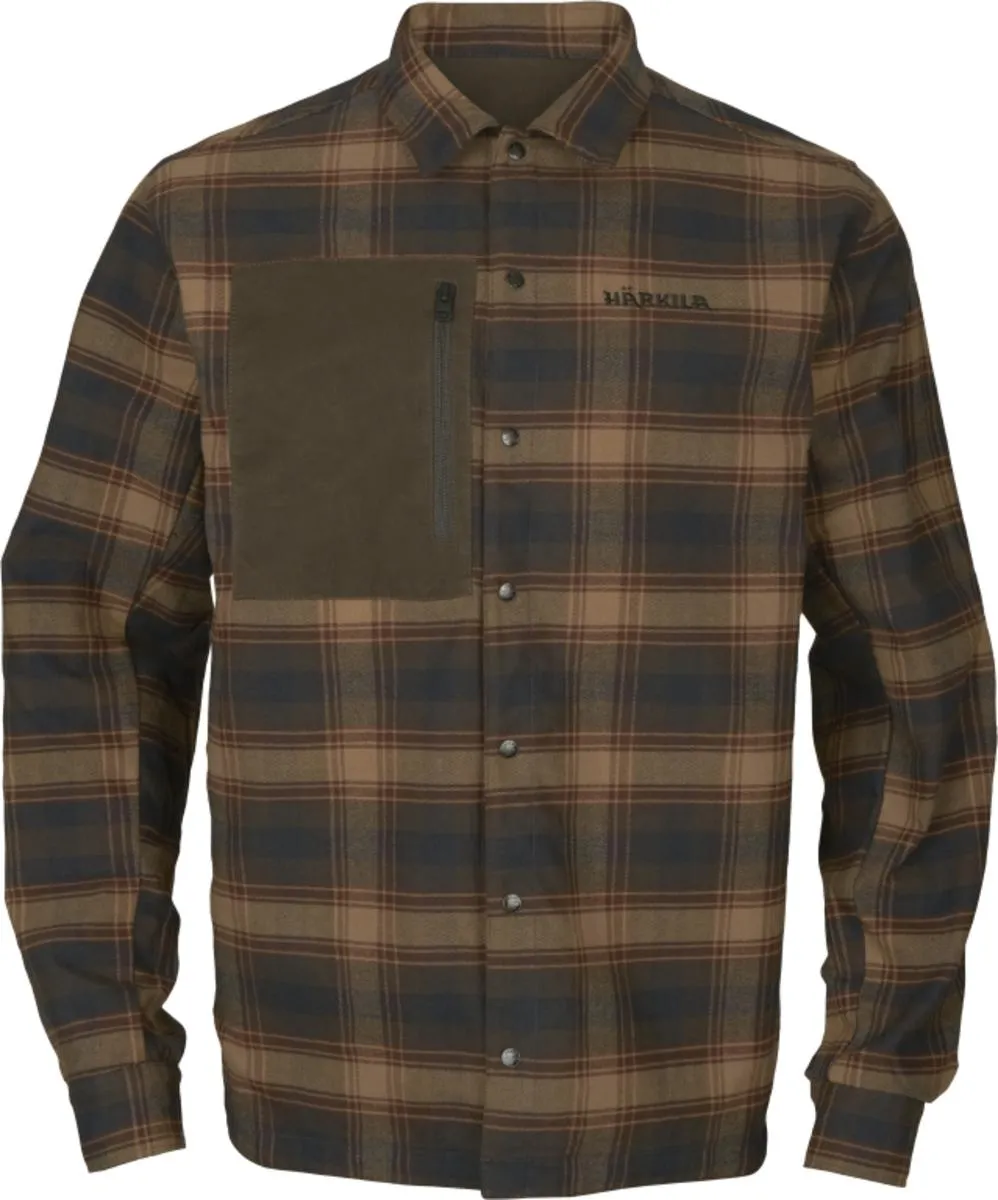 Harkila Eirik reversible shirt jacket Dark warm olive/Burgundy