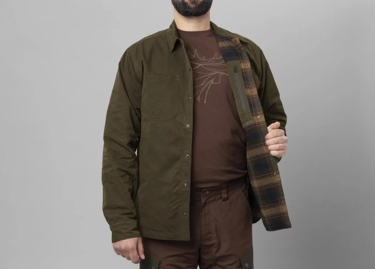 Harkila Eirik reversible shirt jacket Dark warm olive/Burgundy