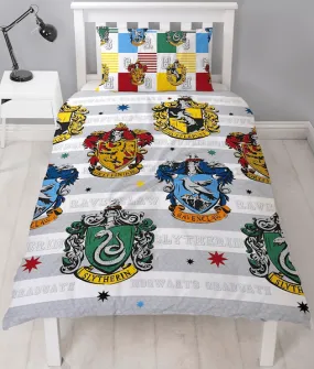 Harry Potter House Crest Reversible Single Duvet Cover Bedding Set