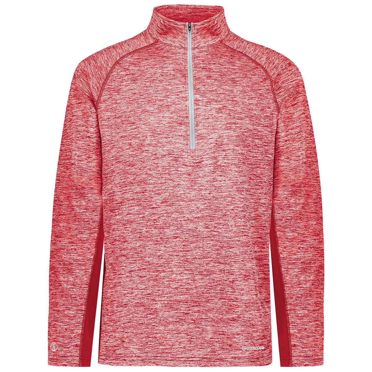 Holloway Men's Scarlet Heather Electrify Coolcore 1/2 Zip Pullover