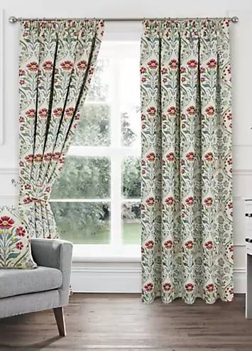 Home Curtains Vermont Pair of Pencil Pleat Heavyweight Chenille Jacquard Curtains | Kaleidoscope