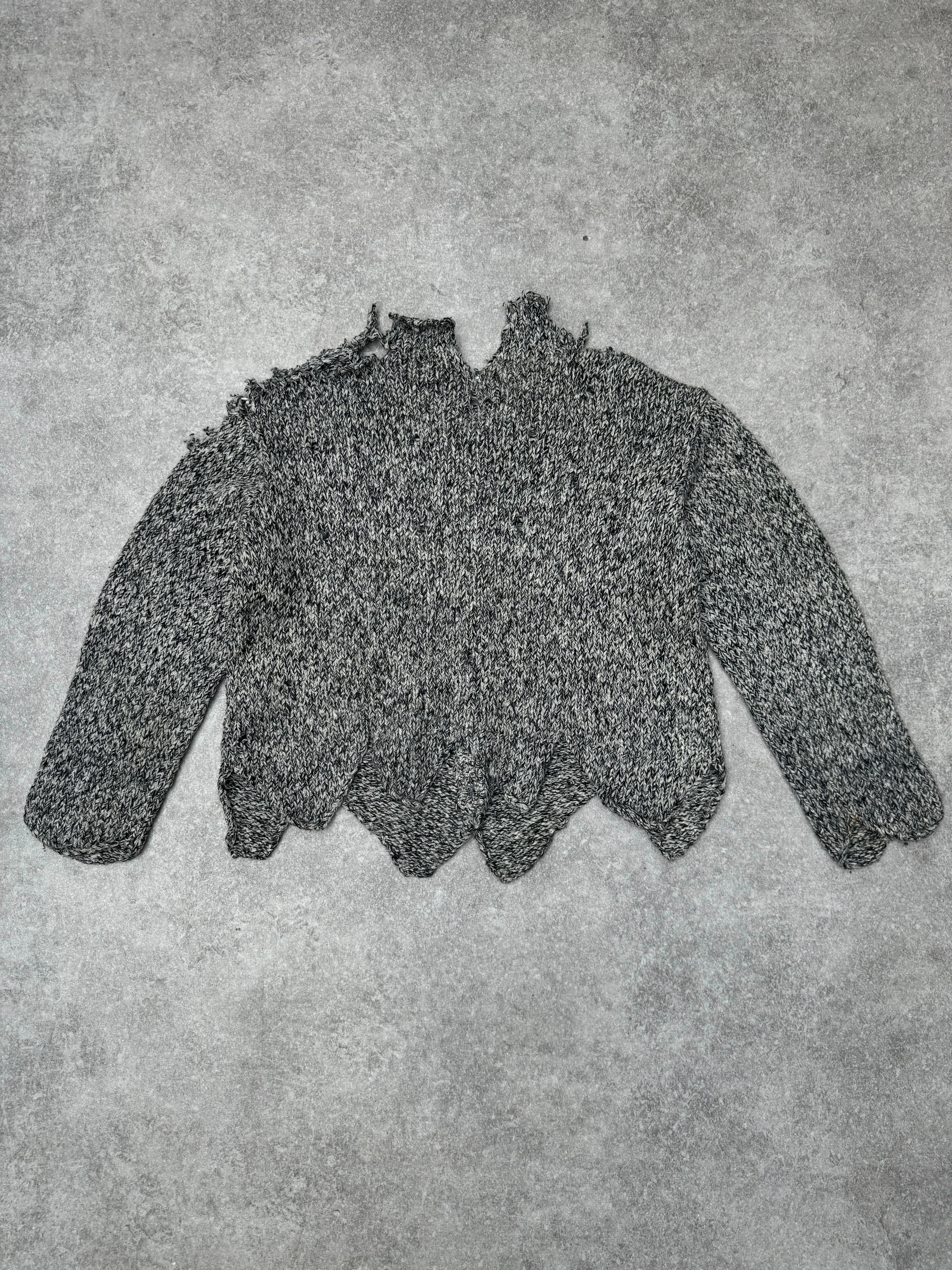 IS Issey Miyake Distressed Effect Wool Cardigan