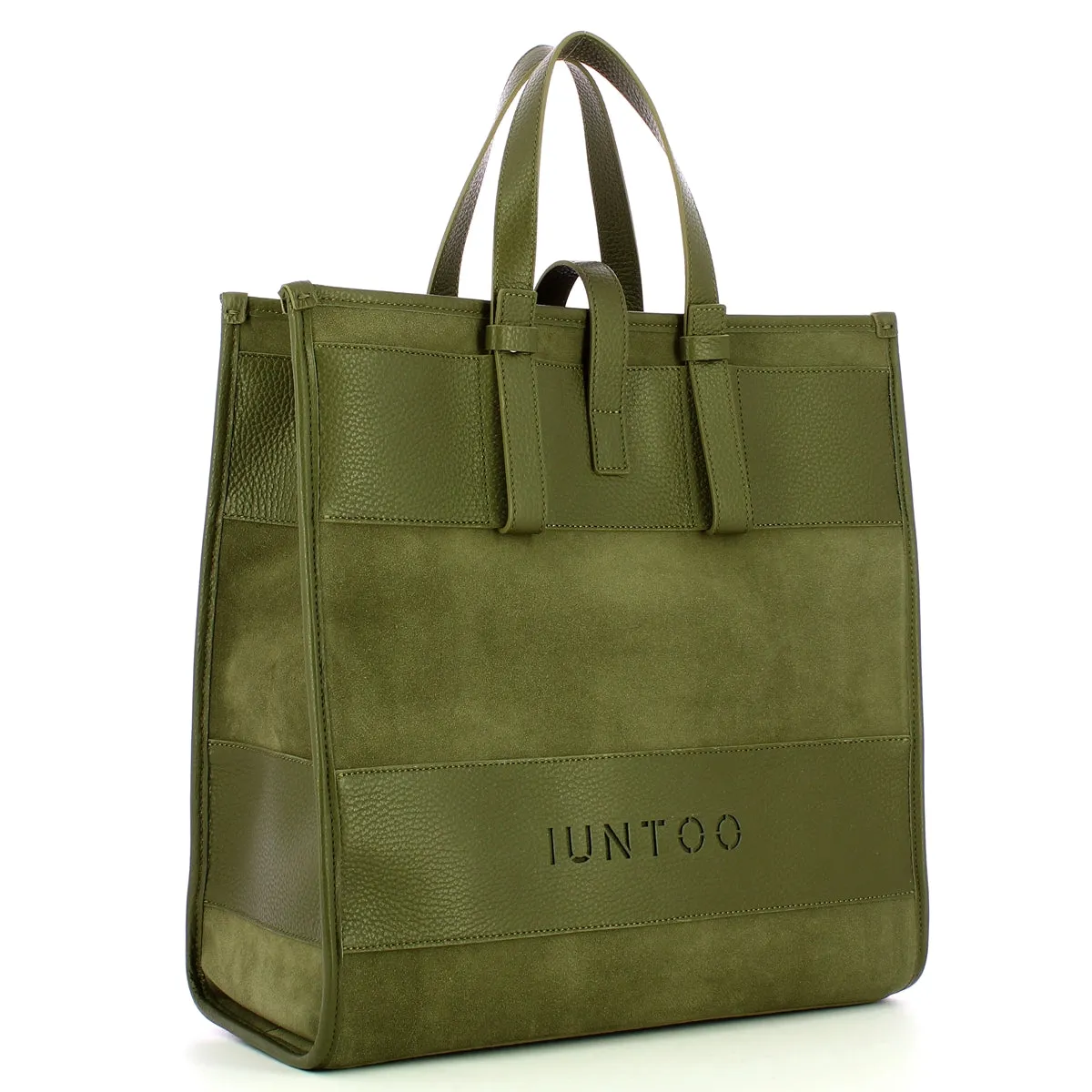 Iuntoo - New Tote Grande Verde + Camoscio Verde - 175001 - VERDE+CAMOSCIO/VERDE