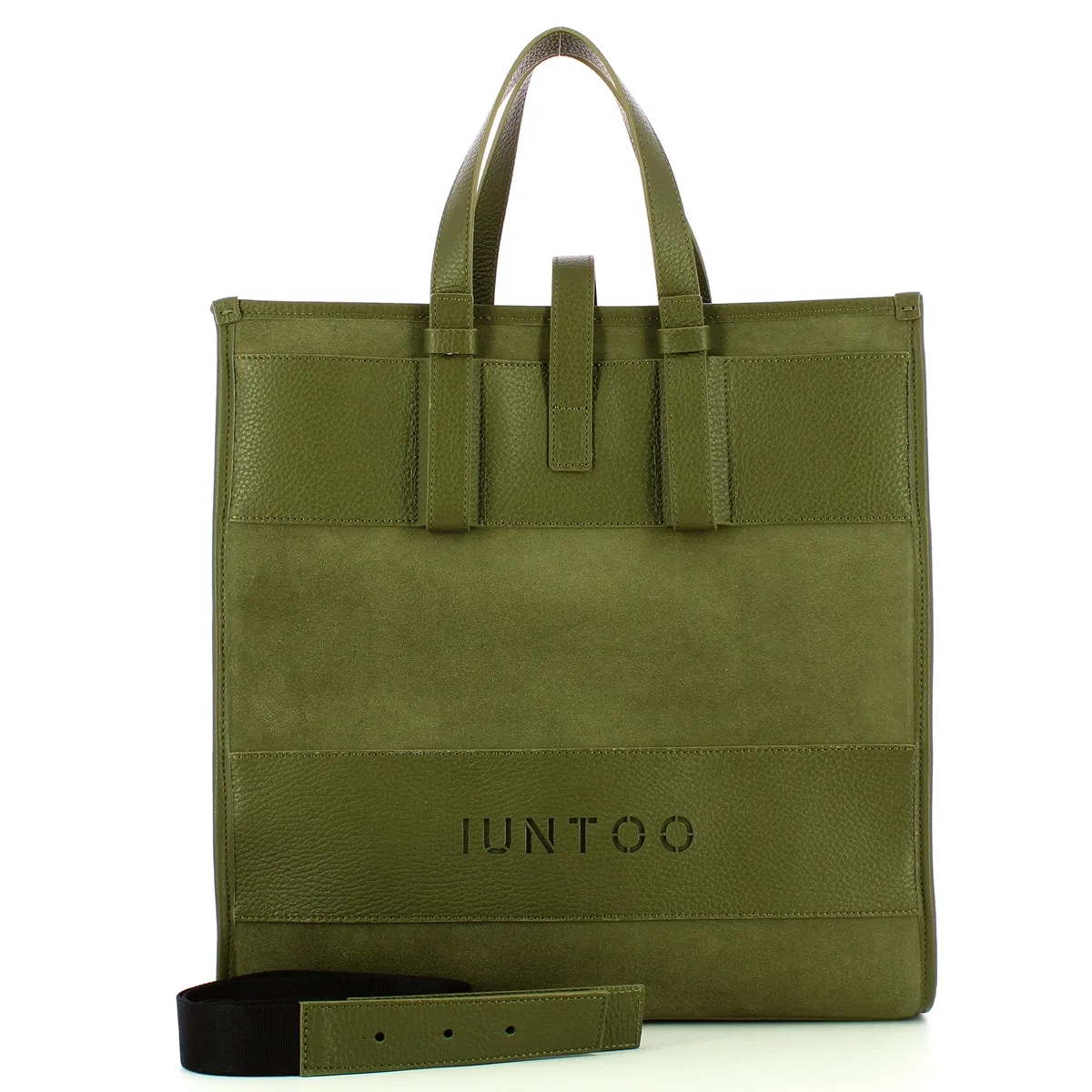 Iuntoo - New Tote Grande Verde + Camoscio Verde - 175001 - VERDE+CAMOSCIO/VERDE