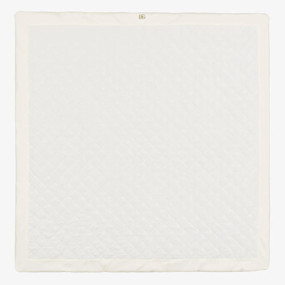 Ivory Quilted Cotton DG Logo Blanket (72cm)