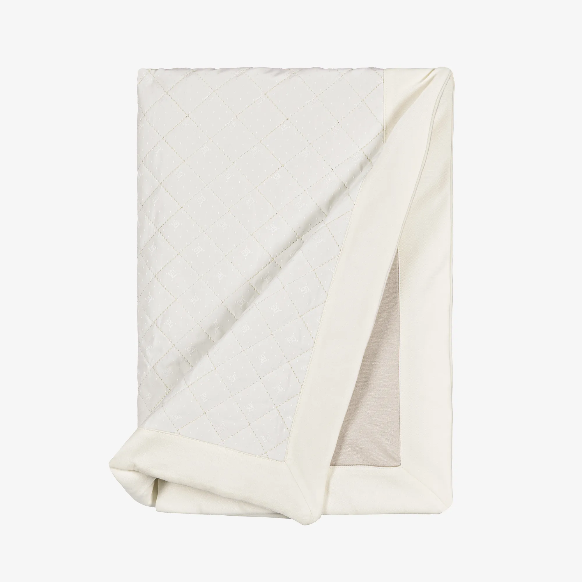 Ivory Quilted Cotton DG Logo Blanket (72cm)