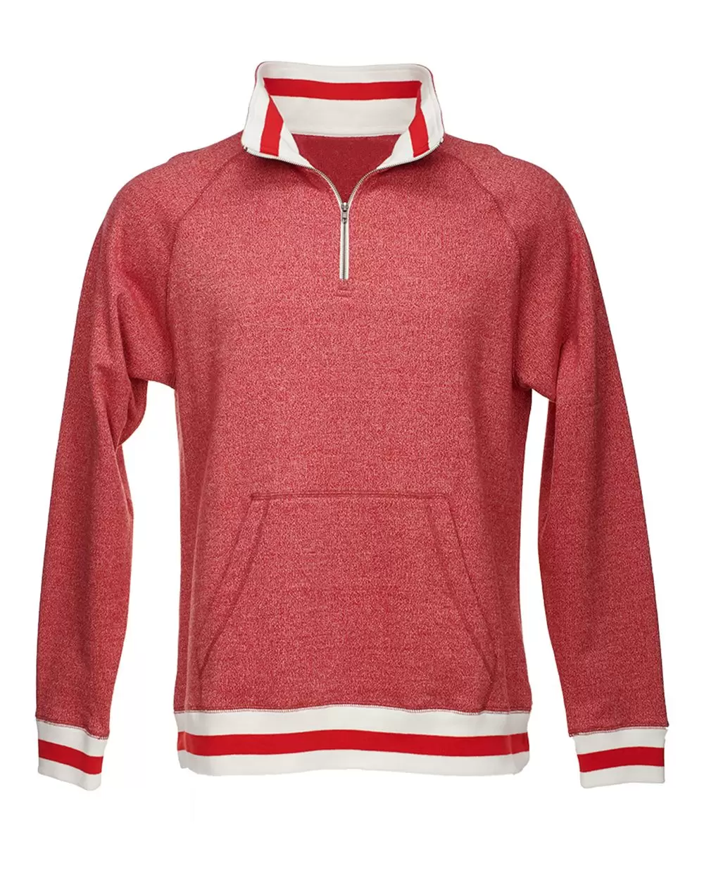 J America 8703 Peppered Fleece 1/4 Zip Pullover SKU: 8703