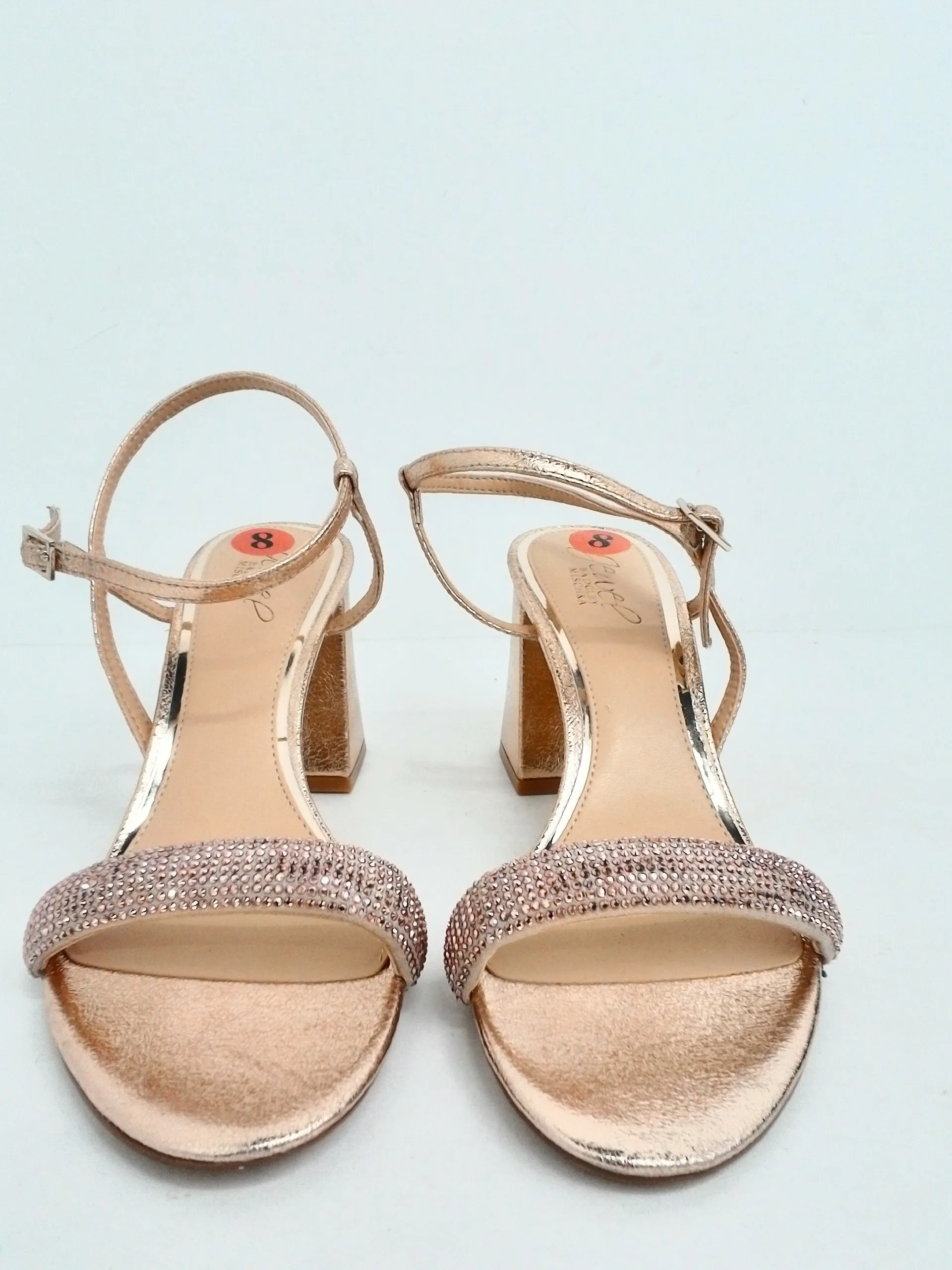 Jewel Badgley Mischka Women's Rose Gold Heeled Sandals Size 8