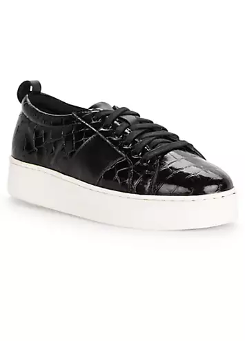 Kaleidoscope Black Leather Trainers | Grattan