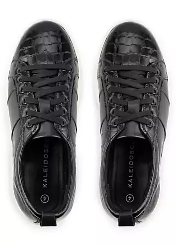 Kaleidoscope Black Leather Trainers | Grattan