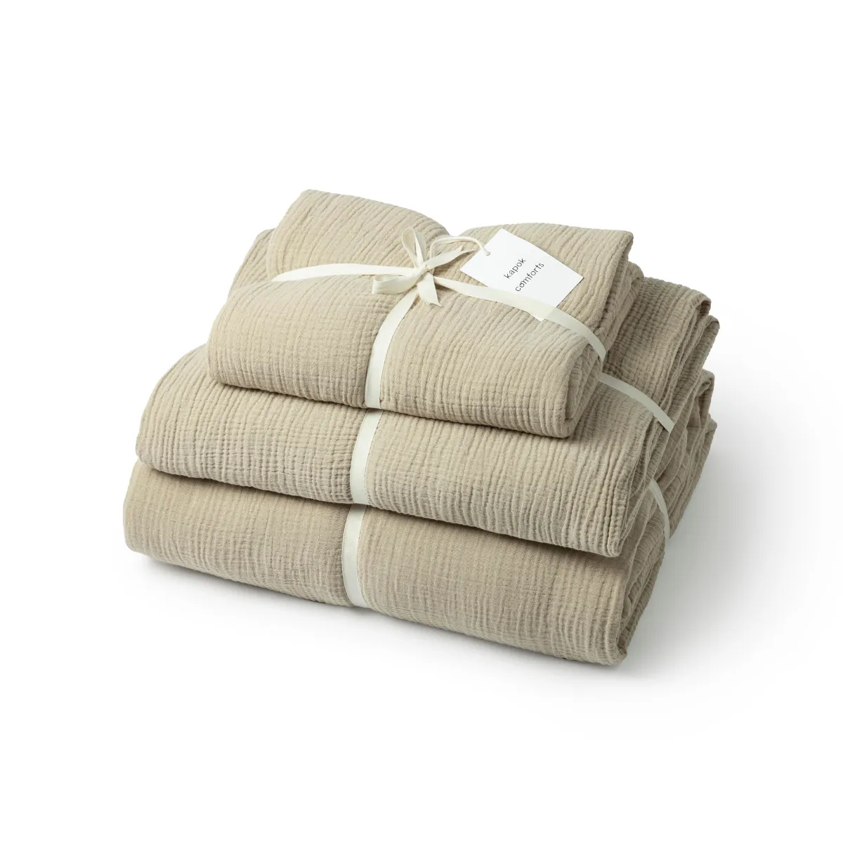 Kapok Comforts   Cloud Busting Sheet Set - Sand (King Size Bed)