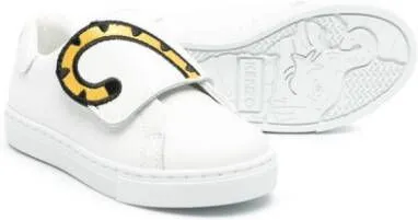 Kenzo Kids embroidered-Tiger touch-strap sneakers White