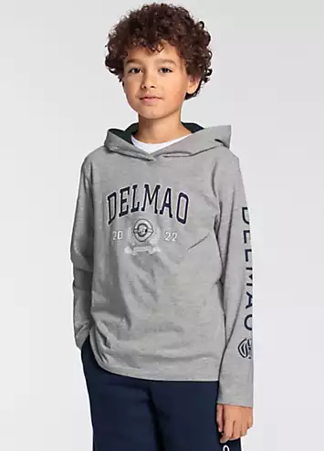 Kids Logo Print Hoodie by DELMAO | Look Again