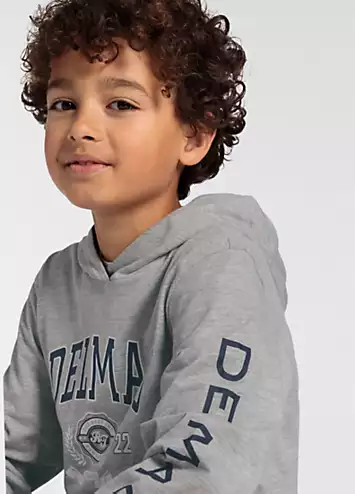 Kids Logo Print Hoodie by DELMAO | Look Again