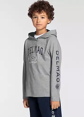 Kids Logo Print Hoodie by DELMAO | Look Again