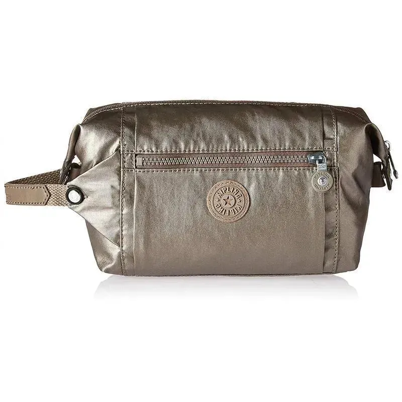 Kipling Aiden Toiletry Bag, Essential Travel Accessory, Metallic Pewter