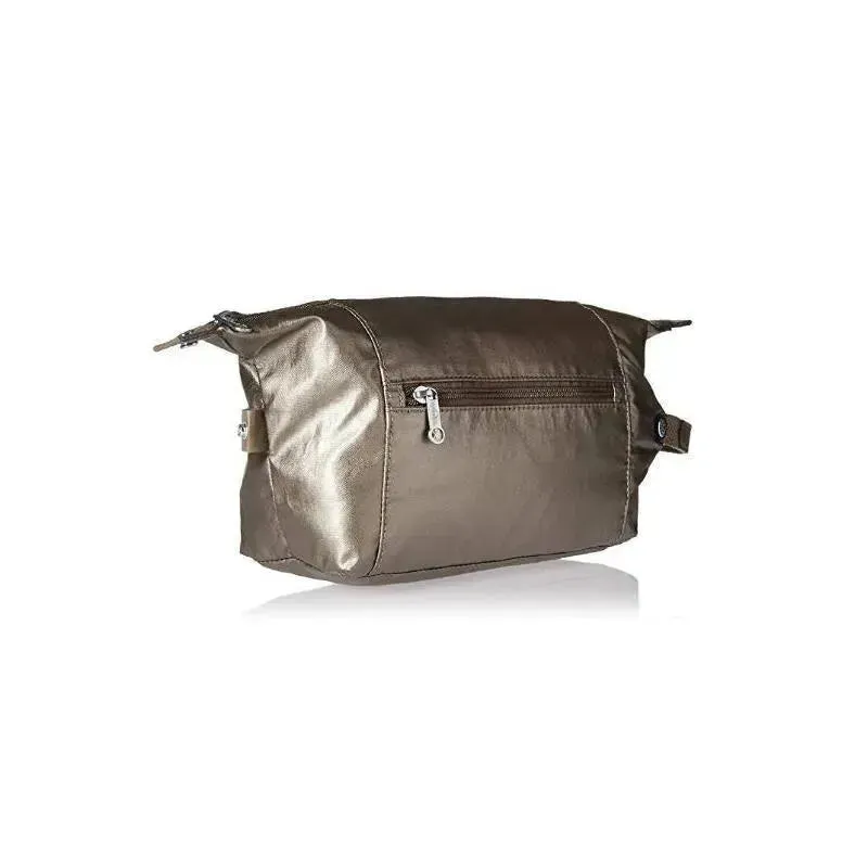 Kipling Aiden Toiletry Bag, Essential Travel Accessory, Metallic Pewter