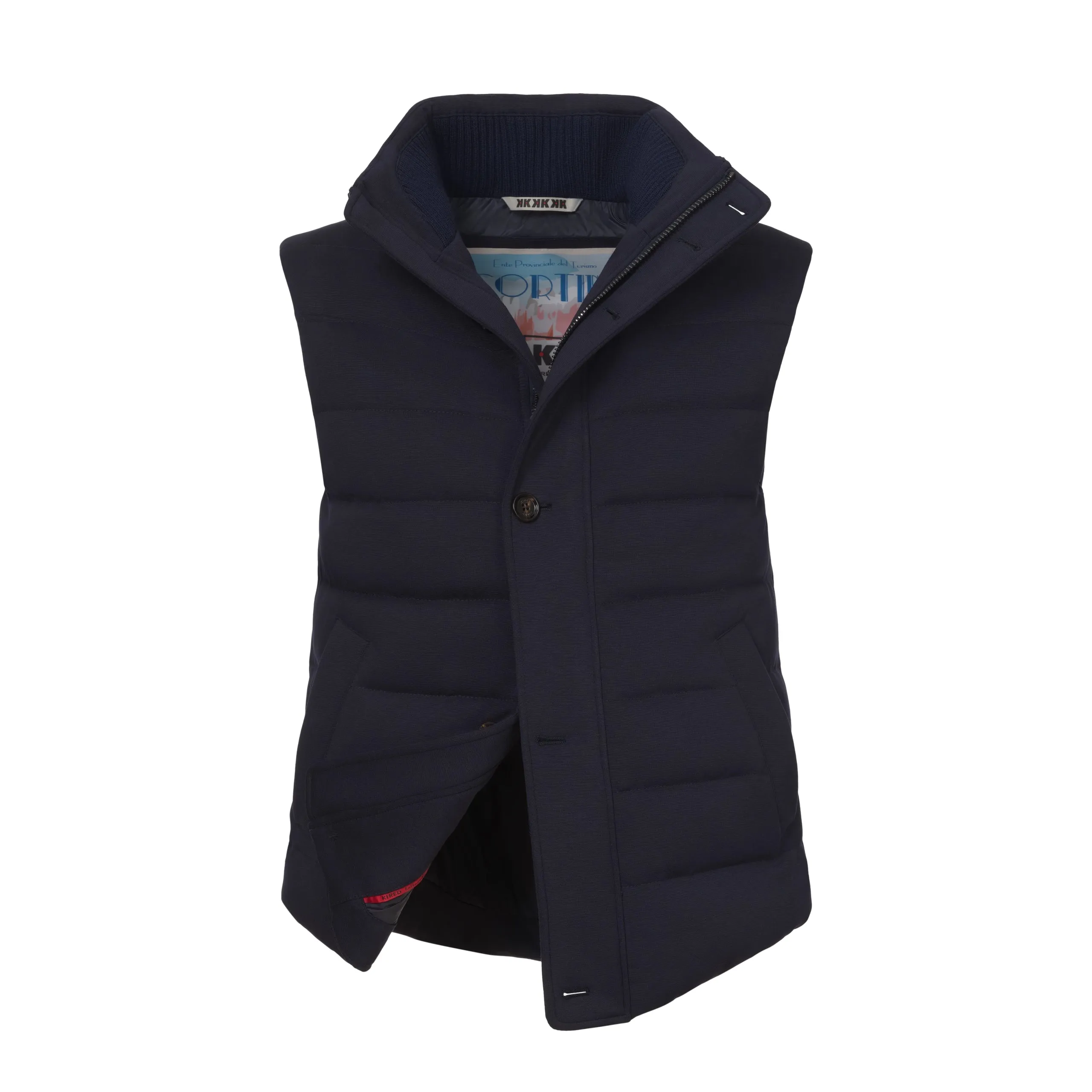  Kired Hooded Viscose-Blend Vest in Dark Blue