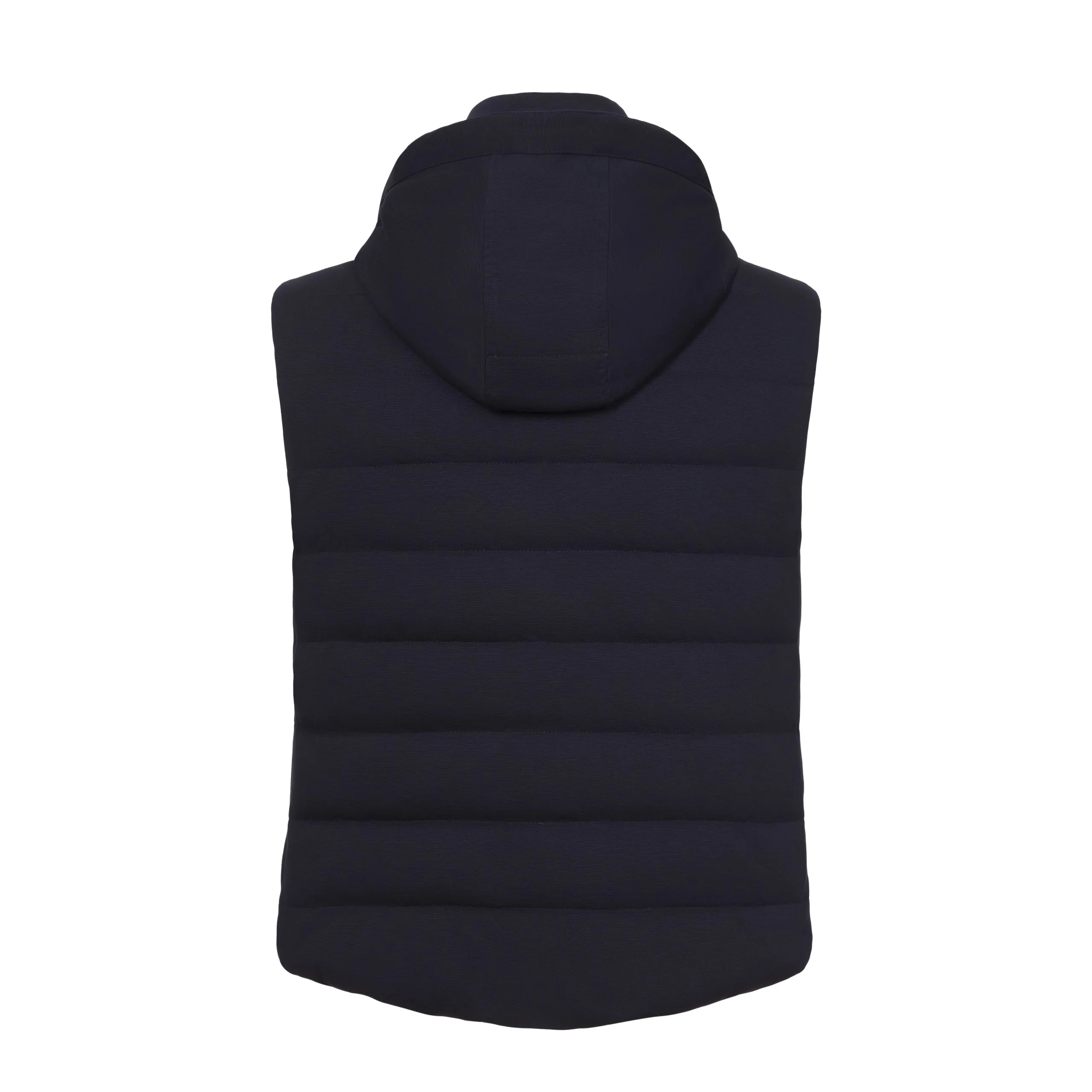  Kired Hooded Viscose-Blend Vest in Dark Blue