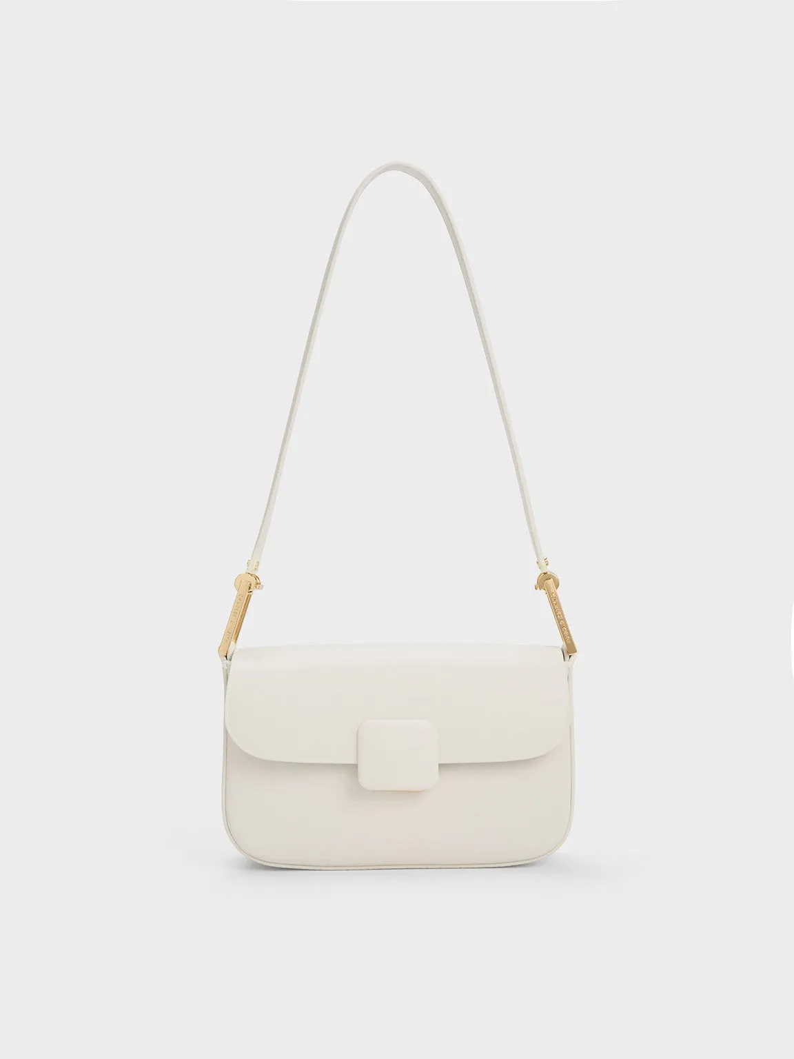 Koa Square Push-Lock Shoulder Bag - Cream