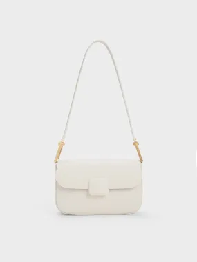 Koa Square Push-Lock Shoulder Bag - Cream