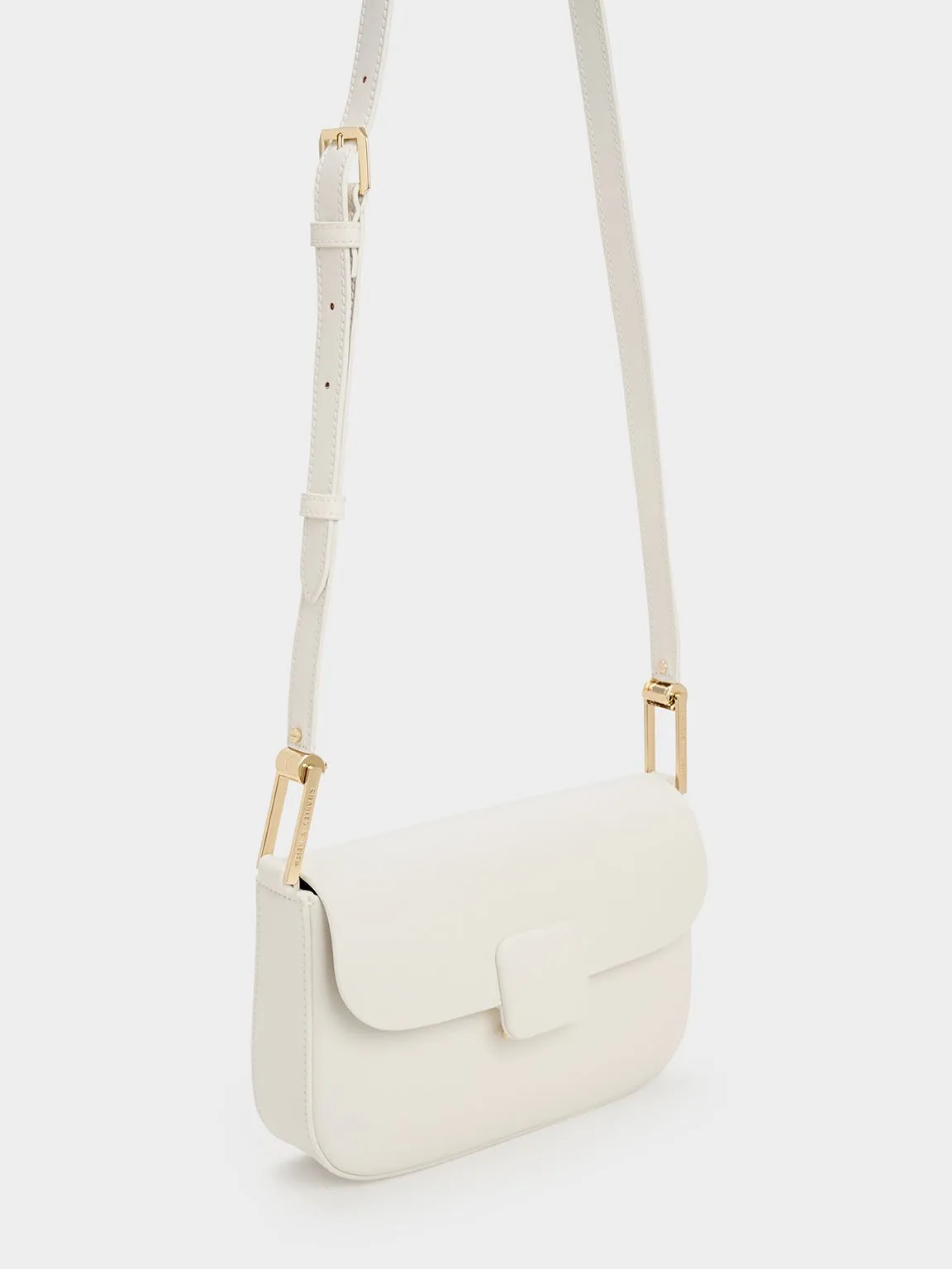 Koa Square Push-Lock Shoulder Bag - Cream