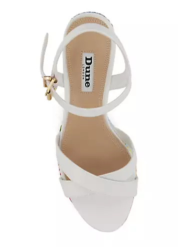 Kyrin Off White Multi Wedge Sandals by Dune London | Look Again