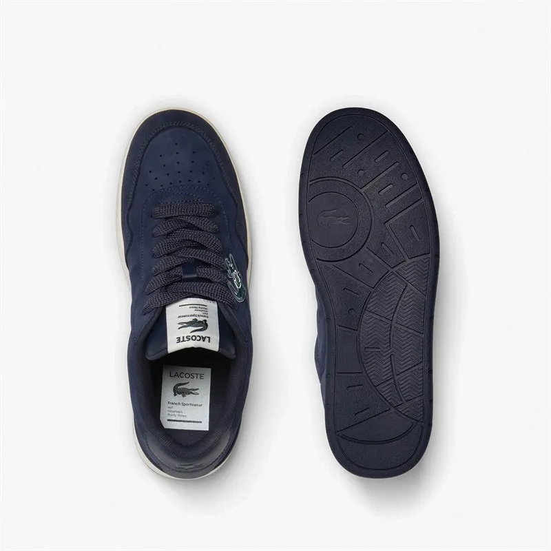 Lacoste Mens Ace Clip Leather Trainers Navy/Off White